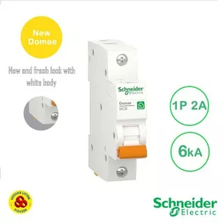 Schneider MCB 1P 2A 6kA New Domae MCB Breaker 1 Phase 2 Amp 6kA