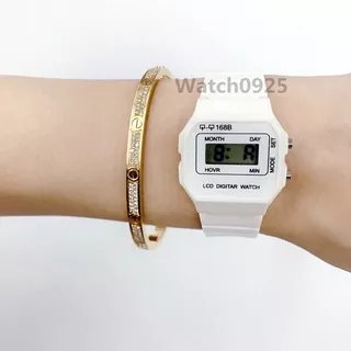 Jam Tangan Wanita Fashion Korea Style Digital Sport / Jam Tangan Strap Rubber Untuk Wanita W79