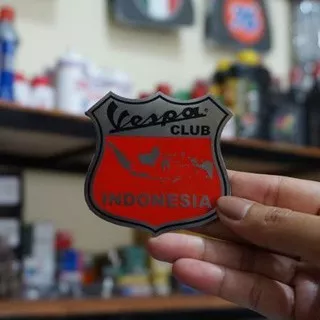 Emblem Vespa Club Peta Indonesia Variasi Bahan Stainless