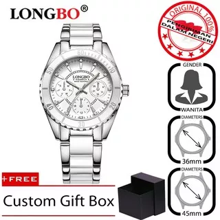 Longbo 80303 Jam Tangan Wanita Casual Bisnis Stainless Steel Metal Mewah Original