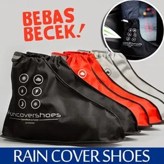 Jas Hujan Sepatu Cover Shoes Mantel Hujan Anti Air Funcover - L Hitam