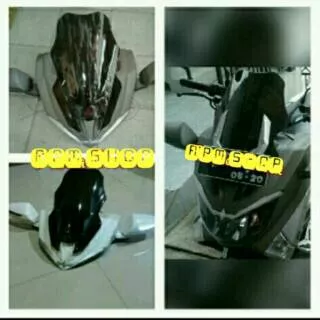 tameng nmax plus windshield/winsil/visor dan spion lipat plus sein led(bahan plastik/abs)