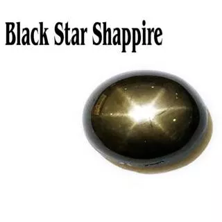 Batu Permata Black Safir 6 Rays Like Golden Star Natural