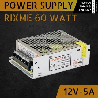 Alat Power Supply Jaring 12V 5A Rixme 60 Watt Aksesoris Listrik