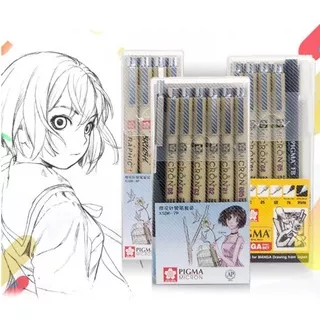 Sakura Pen Sketching Tools Set Drawing Pen Art Pen Pigma Micron 005 01 02 03 04 05 08 1.0 2.0 3.0 Brush Drawing Pens Sketch Marker Art Supplies
