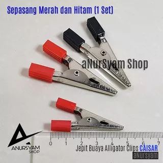 Jepit Aki 5cm Sepasang (Merah dan Hitam) / Jepit Buaya Set 5cm