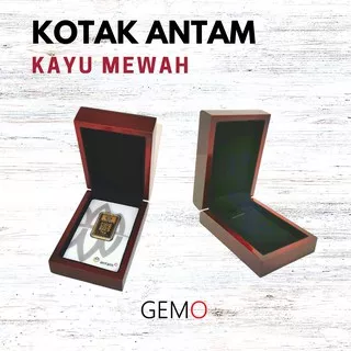 Kotak Kartu Emas Antam Berbahan Kayu Mewah / Box Tempat Penyimpanan Logam Mulia Emas Batangan Cocok Untuk Gift / Hadiah, Lamaran, Mahar Pernikahan, Hantaran Tunangan, Seserahan Pernikahan