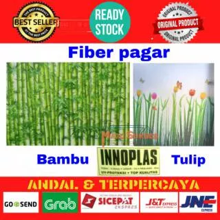 Fiber Pagar Plastik PVC Fiber Plat Penutup Pagar Motif Bambu Bunga Tulip Garis Per Meter