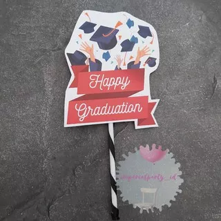 Cake Cupcake Topper Kue Happy Graduation Wisuda Besar