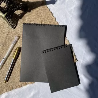 Notepad Kertas Hitam / Notebook Black Paper / Buku kertas Hitam / Black Note Notepad A5 A6