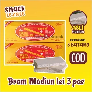 Brem Madiun Asli Original Isi 3 Pcs Murah Enak /Brem Madiun Suling Gading / Kue Brem Asli Madiun