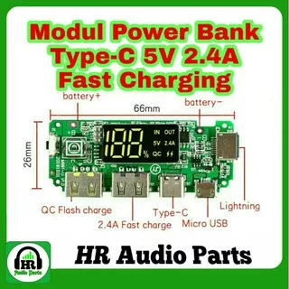Modul Power Bank With LED Digital Display Dual Output USB 2A H961-U
