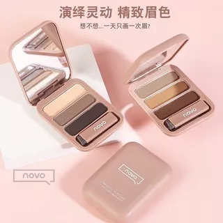 NOVO Eyebrow Powder 3 Warna Tahan Lama Anti Air bedak alis Kosmetik Mata