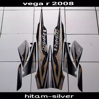 Striping sticker lis body yamaha vega r new 2008 2009 hitam silver