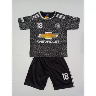 Jersey MU Hitam Kid Terbaru 2020/2021 / Setelan Bola 1-13 tahun / Baju Bola Anak