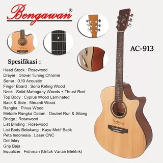 GITAR AKUSTIK ORIGINAL BENGAWAN AC - 913