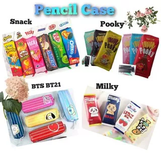 TEMPAT PENSIL / PENCIL CASE KOTAK PENSIL CUTE UNIK LUCU MILK POCKY WBB BAGUS MURAH