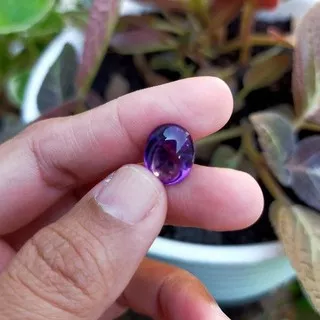 Batu Permata Mulia Kecubung Ungu Cutting Oval Polos Mini / Amethyst