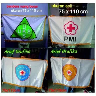 Bendera Ruangan PMI Palang Merah Indonesia Bendera PMR Palang Merah Remaja Bendera UKS Rumbai