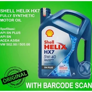 oli shell helix hx7 sae 5w-30 isi 4 liter tembus vertified barcode original