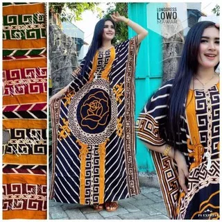 LONGDRESS KAFTAN LOWO MAWAR DRESS RAYON JUMBO KEKINIAN LONG DRESS LD 130