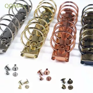 QQMALL Colorful Spiral Rings Binder Clip Metal Loose-leaf Ring Binding Hoops File Folder Clip Notebook with Screw A5 A6 A7 Diary File Folder Refillable/Multicolor