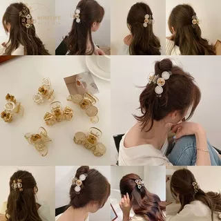 Roselife Korean Lace 3D Little Bear Hair Claw Clip for Women Girl Ponytail Holder Transparent Hairpin