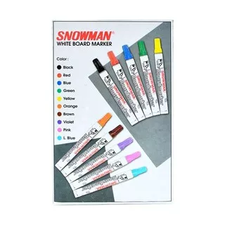 Spidol Papan Tulis Snowman [BG12/12 pcs] / White Board Marker BG-12 [Tidak Permanen/1 pack]