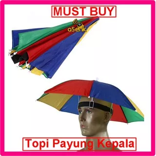 Topi Payung Kepala Headband Umbrella Sun Shade Fishing Hats Mancing