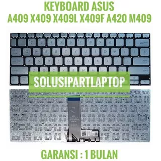 KEYBOARD ASUS VIVOBOOK A409 X409 X409FA-EK55T S14 S430 A430 ON OFF SILVER