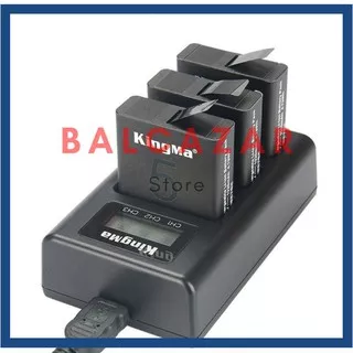 Charger Baterai Battery 2 dual / 3 triple Slot GoPro Hero 5 / 6 / 7 / 8 Kingma Taffware