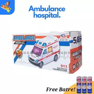 Mainan Mobil Anak Jalan Lampu/Mainan Mobil Ambulance/Mobil Mainan Anak
