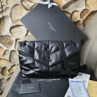 TAS BRANDED IMPORT || YSL Puffer Quilted Lambskin Small BHW Hitam Uk. 30 cm