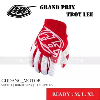 sarung tangan TLD grand prix troy lee merah putih NEW - glove biker tld pro - motor touring - keren