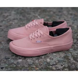 Sepatu Vans Authentic Full Peach Pink Rossy Premium Sneakers Kets Wanita