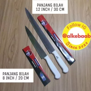 PISAU KEBAB PANJANG TRAMONTINA 8 10 12 INCH DAPUR STAINLESS PISAU DAGING AYAM SUSHI SASHIMI KUE CAKE