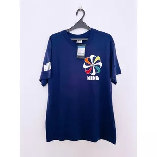 Kaos T-shirt Nike Tee Pinwheel Vintage Navy New Original