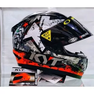 HELM KYT R10 SERI #3  BLAK/RED ORIGINAL