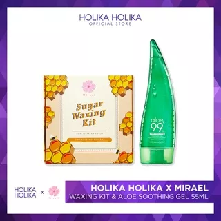 Holika Holika Aloe 99% Soothing Gel 55ml x Mirael Sugar Waxing Kit