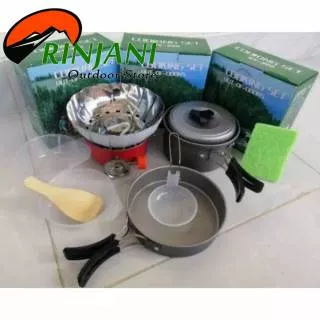 Paket alat masak gunung kompor windproof bunga dan cooking set/cooking set/kompor portable