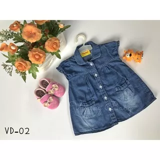 Baju Bayi Jeans Denim Dress Levis Anak Lengan Pendek