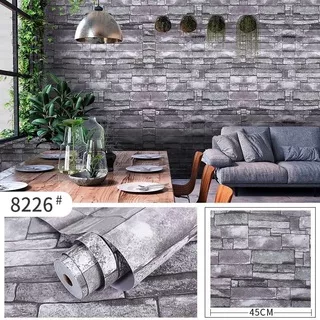 WALLPAPER DINDING STICKER MOTIF BATU ALAM 3D | WALLSTICKER 3D dekorasi rumah