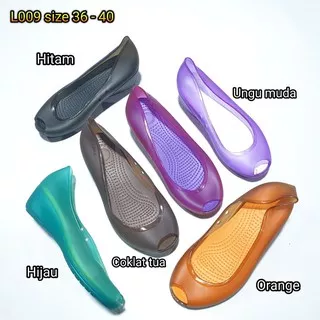 Jelly shoes barabara sepatu wanita wedges karet import L009
