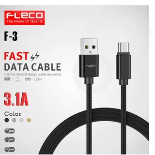Kabel Data USB FLECO F3 STRING SERIES Fast Charging Qualcomn QC 3.0A MICRO