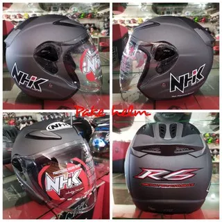 HELM NHK R6 GREY DOFF ABU HELM NHK HALF FACE NHK R 6