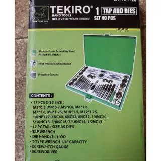 tap set tekiro 40pcs snai drat snei drat kunci shock kunci ring kunci cvt treker cvt alat teknik