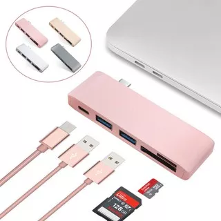 5 in 1 USB-C Adapter with 2 USB 3.0 Ports SD Type-C Hub For New Macbook Air Pro 13 15 16 inch 2020 A2338 M1 A2337 2019 A2251 A2289 A1932 A2179