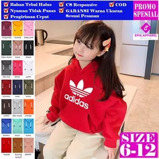 Jaket Sweater Hoodie Anak Kecil Laki Laki Perempuan Cewek Cowok Couple Usia Sekolah Balita PAUD TK SD Umur 1 2 3 4 5 6 7 8 9 10 11 12 Tahun Model Keren Terbaru Adidas Ukuran S M L XL XXL 2XL Warna Hitam Navy Abu Muda Abu Tua