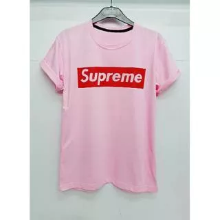 Kaos Unisex Supreme Pink