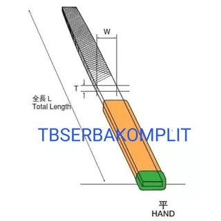 Tsubosan Kikir Besi Pipih 9mm x 3mm HI-00802 Japan Flat Files 2 Cuts